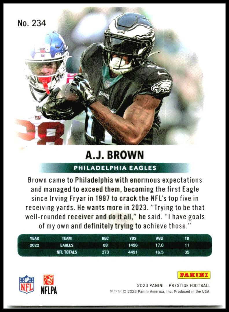 2023 Panini Prestige #234 A.J. Brown Philadelphia Eagles