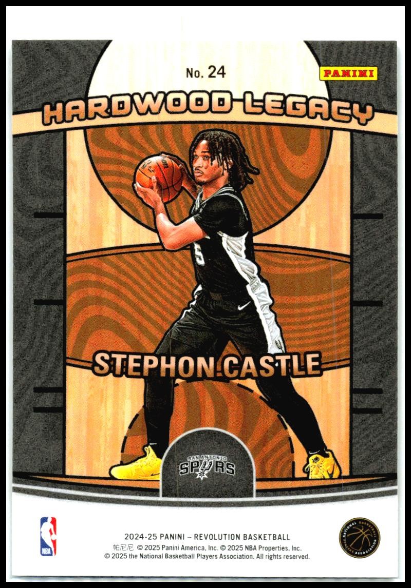 2024-25 Panini Revolution Hardwood Legacy Blue Astro #24 Stephon Castle Spurs