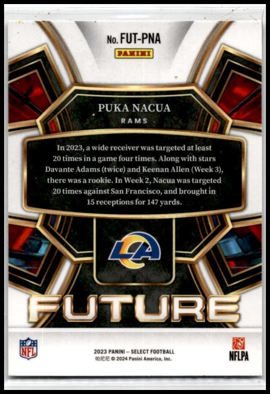 2023 Panini Select Select Future #FUT-PNA Puka Nacua Los Angeles Rams