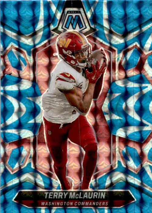 2024 Panini Mosaic Mosaic Reactive Blue #220 Terry McLaurin Commanders
