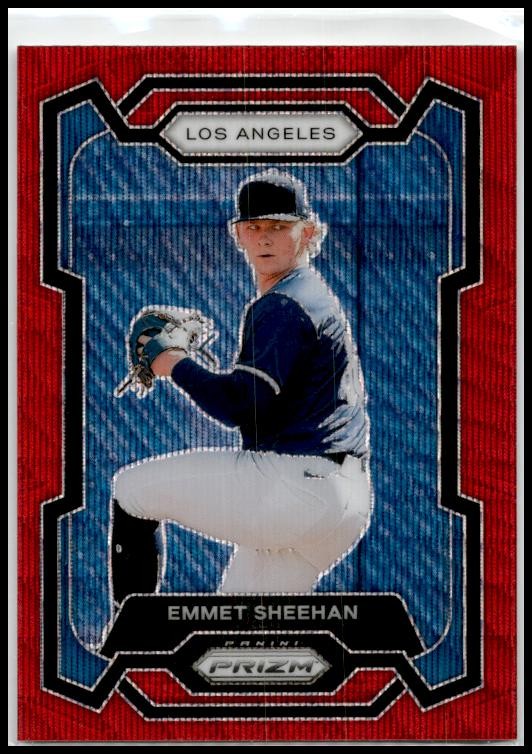 2024 Panini Prizm Ruby Wave Prizms #54 Emmet Sheehan Los Angeles Dodgers
