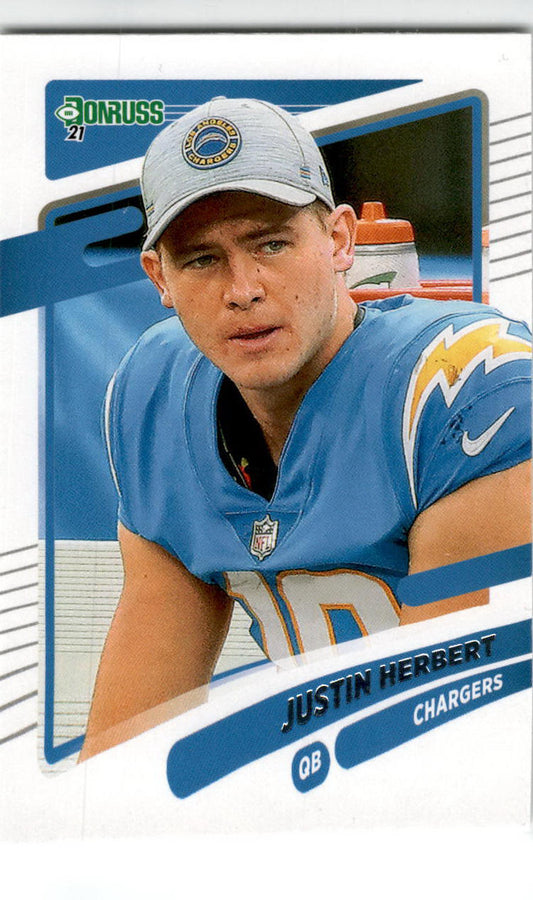 2021 Donruss #70b Justin Herbert No Helmet Los Angeles Chargers