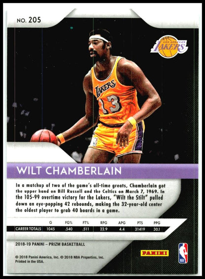 2018-19 Panini Prizm #205 Wilt Chamberlain Lakers