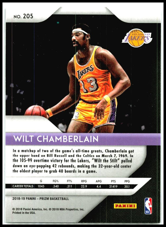 2018-19 Panini Prizm #205 Wilt Chamberlain Lakers
