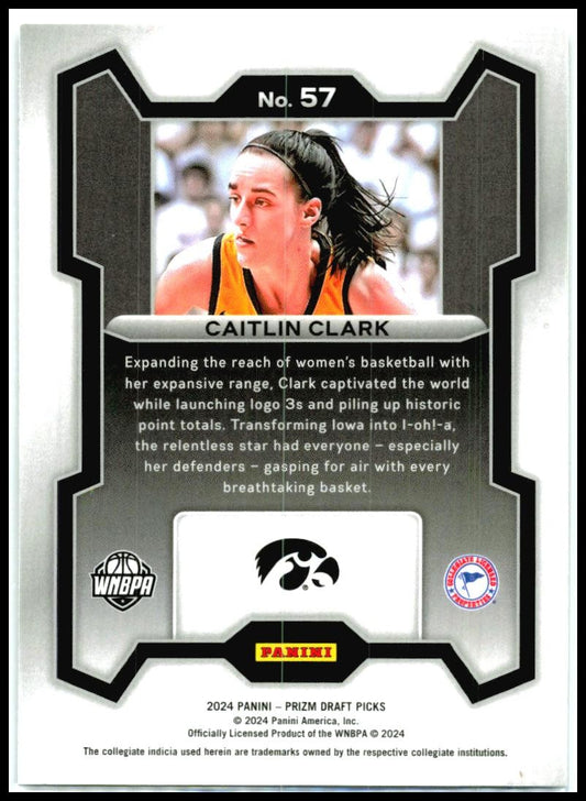 2024 Panini Prizm Draft Picks #57 Caitlin Clark Iowa Hawkeyes