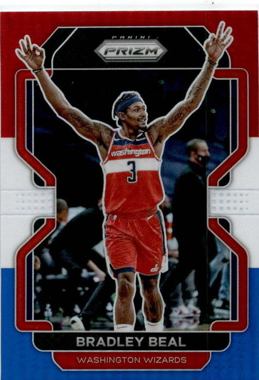 2021-22 Panini Prizm Red White and Blue #45 Bradley Beal Washington Wizards