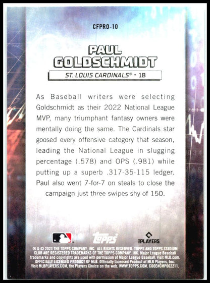 2023 Stadium Club Chief Fantasy Professionals #CFPRO-10 Paul Goldschmidt