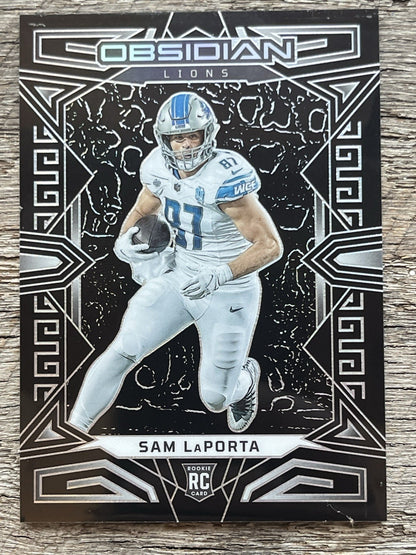 2023 Obsidian Asia Pulsar Prizm Black Silver Sam LaPorta RC Detroit Lions
