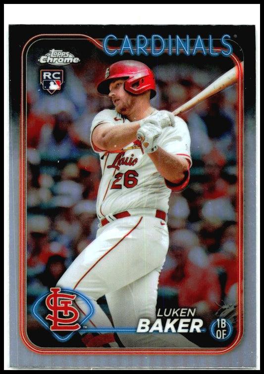 2024 Topps Chrome Refractor #132 Luken Baker Rookie St. Louis Cardinals