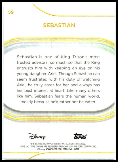 2025 Topps Chrome Disney Mickey Mouse Black and White #/101 #59 Sebastian