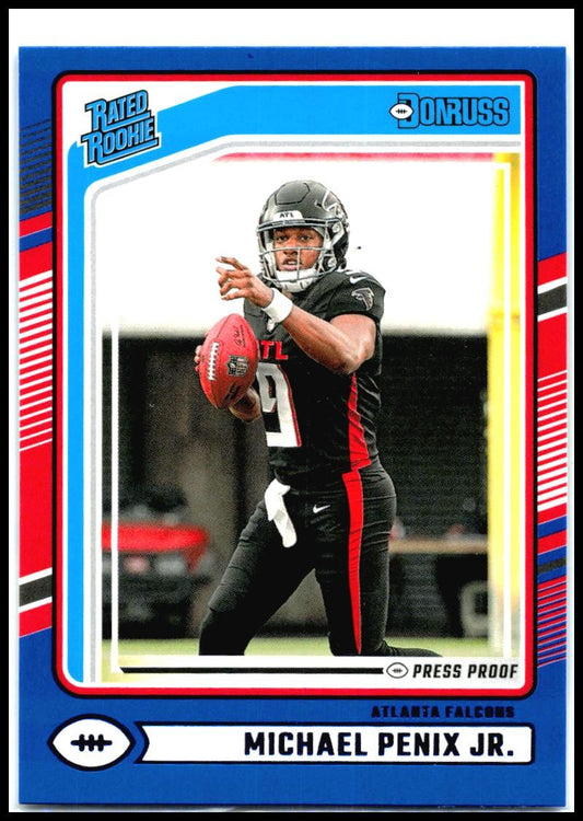 2024 Donruss Press Proof Blue #308 Michael Penix Jr. Rookie Atlanta Falcons