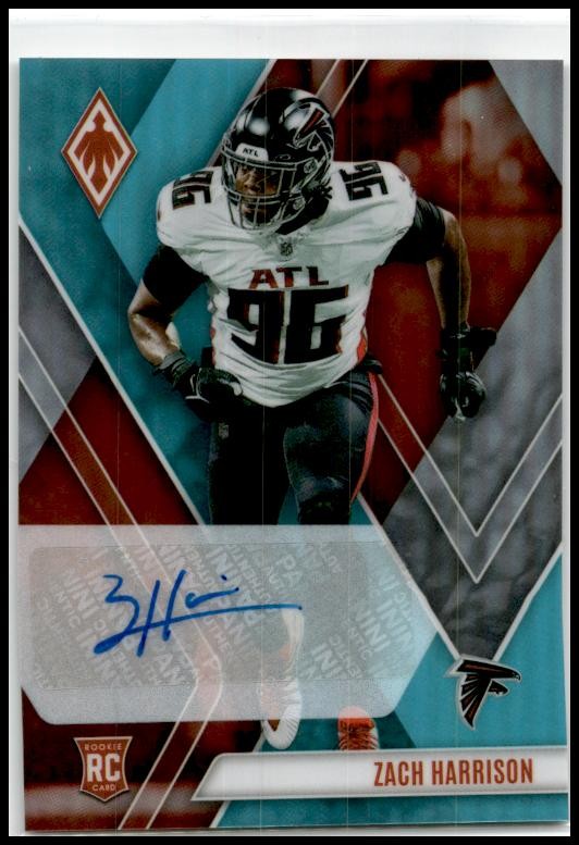 2023 Phoenix Rookie Autographs Blue Ice #177 Zach Harrison Rookie Auto Falcons