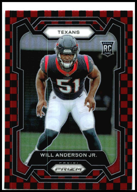 2023 Panini Prizm Black and Red Checker #342 Will Anderson Jr. Houston Texans