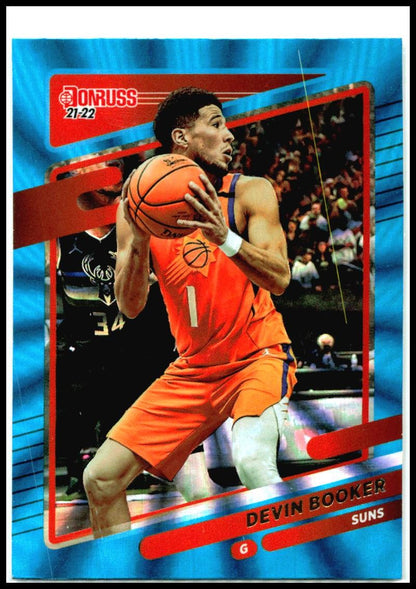 2021-22 Donruss Holo Teal Laser #200 Devin Booker Phoenix Suns