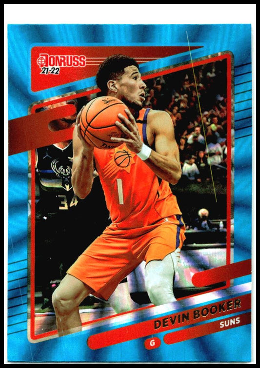 2021-22 Donruss Holo Teal Laser #200 Devin Booker Phoenix Suns