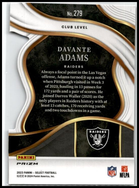 2023 Panini Select Black and Gold Prizms Die Cuts #279 Davante Adams Raiders