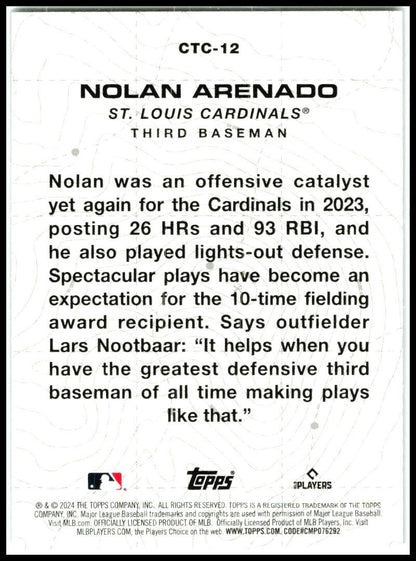 2024 Topps City to City #CTC-12 Nolan Arenado St. Louis Cardinals