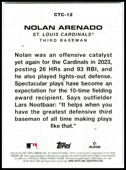 2024 Topps City to City #CTC-12 Nolan Arenado St. Louis Cardinals