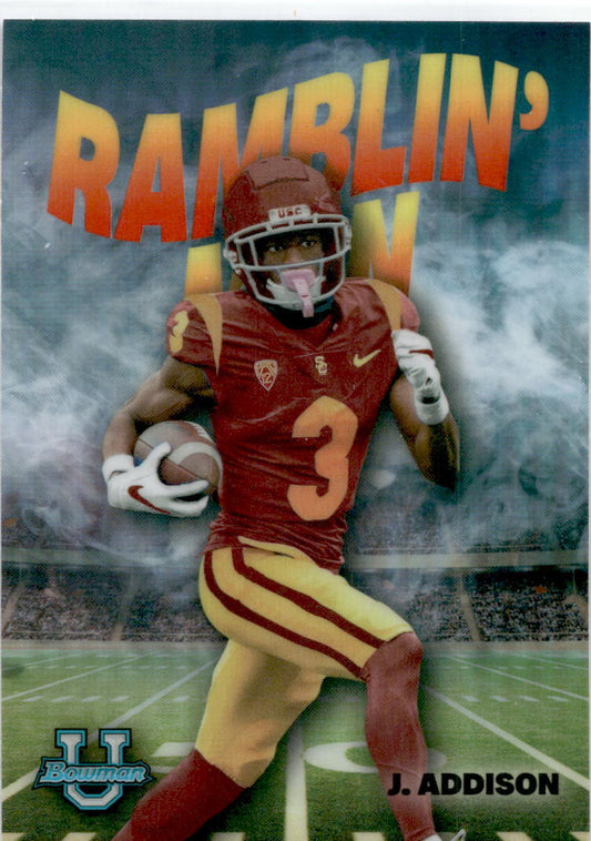 2022 Bowman University Chrome Ramblin Man #RM-9 Jordan Addison USC Trojans