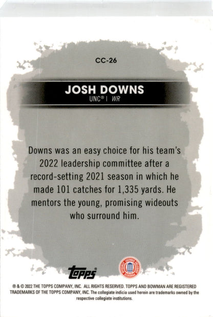 2022-23 Bowman's Best University  Campus Captains #CC-26 Josh Downs Tar Heels