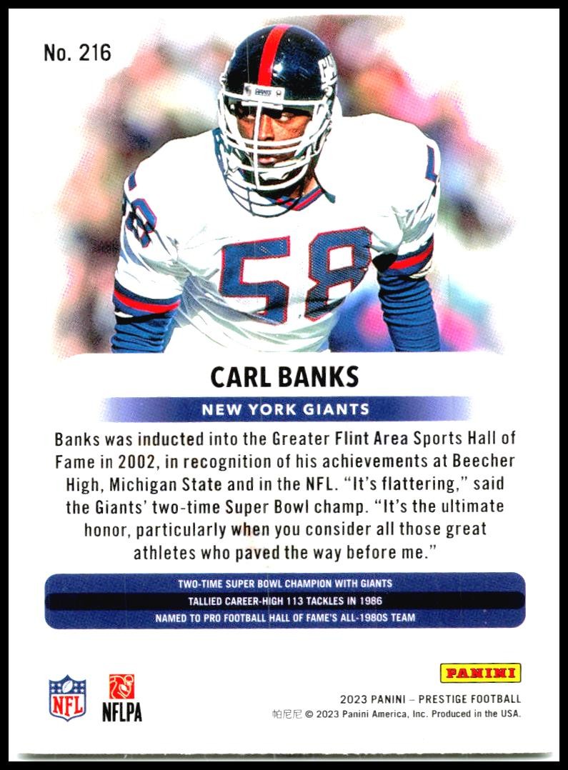 2023 Panini Prestige #216 Carl Banks New York Giants