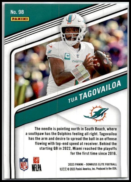 2023 Donruss Elite Aspirations Shimmer #98 Tua Tagovailoa #/625 Miami Dolphins