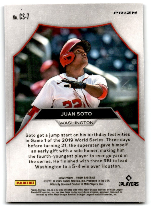 2022 Panini Prizm Championship Stage Juan Soto Washington Nationals #CS-7