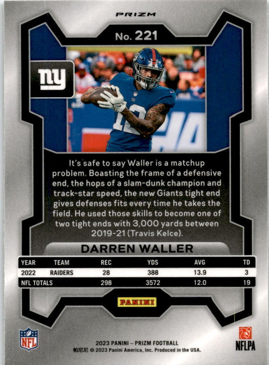 2023 Panini Prizm Green #221 Darren Waller New York Giants