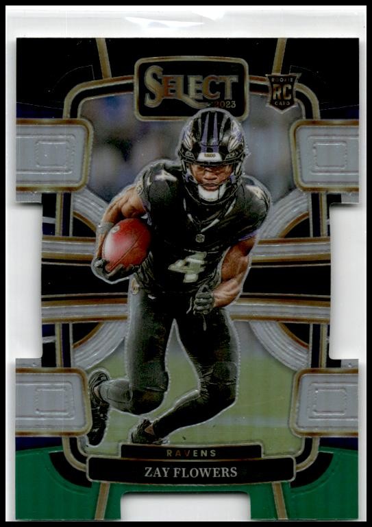 2022 Panini Select Black and Green Die Cut #512 Zay Flowers Baltimore Ravens