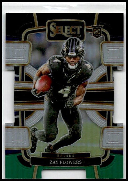 2022 Panini Select Black and Green Die Cut #512 Zay Flowers Baltimore Ravens