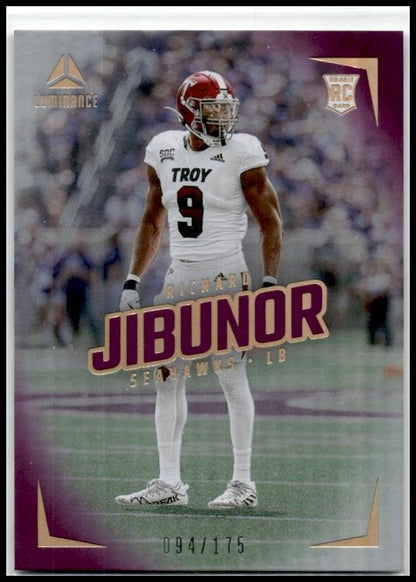 2024 Panini Luminance Purple #174 Richard Jibunor #/175 Seattle Seahawks