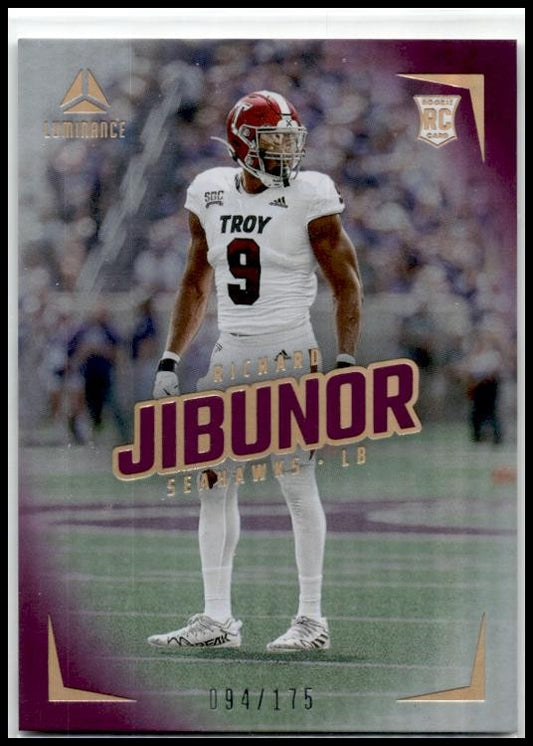 2024 Panini Luminance Purple #174 Richard Jibunor #/175 Seattle Seahawks