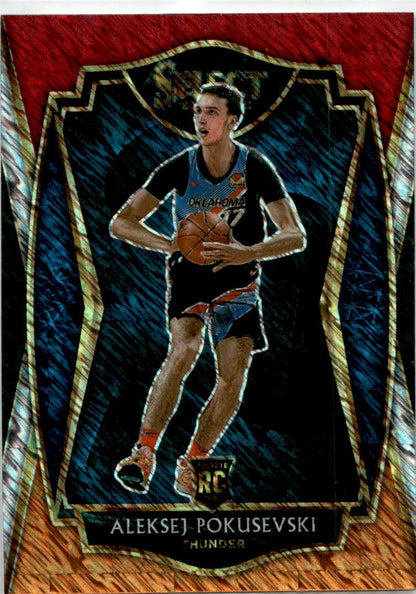 2020-21 Panini Select Red White Orange Shimmer #176 Aleksej Pokusevski