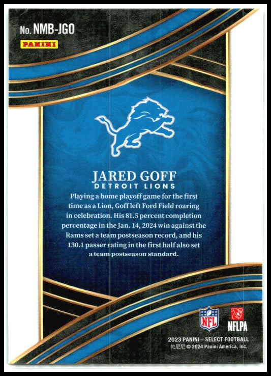2023 Panini Select #NMB-JGO Jared Goff Detroit Lions