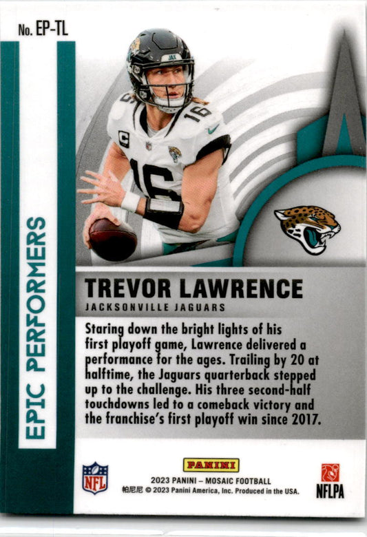 2023 Panini Mosaic Epic Performers #EP-TL Trevor Lawrence Jacksonville Jaguars