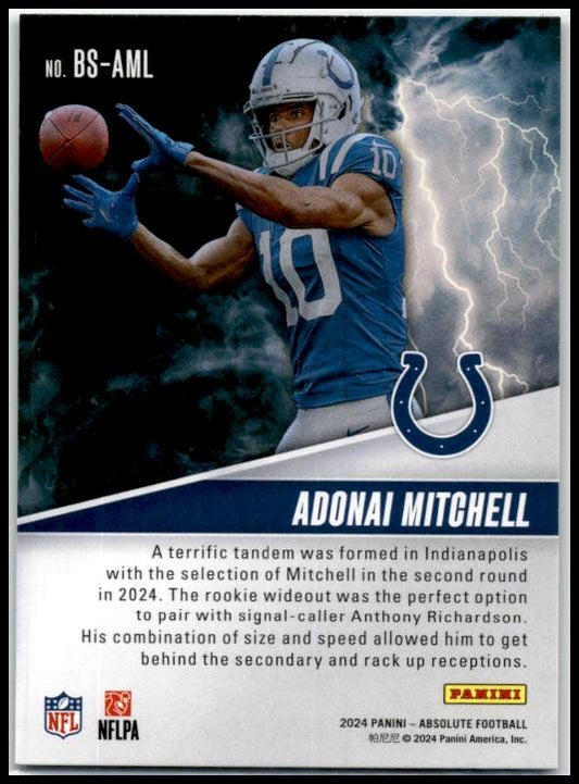 2024 Panini Absolute By Storm #BS-AML Adonai Mitchell Indianapolis Colts