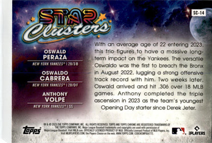 2023 Topps Chrome Cosmic Star Clusters #SC-14  Peraza / Cabrera / Volpe New York