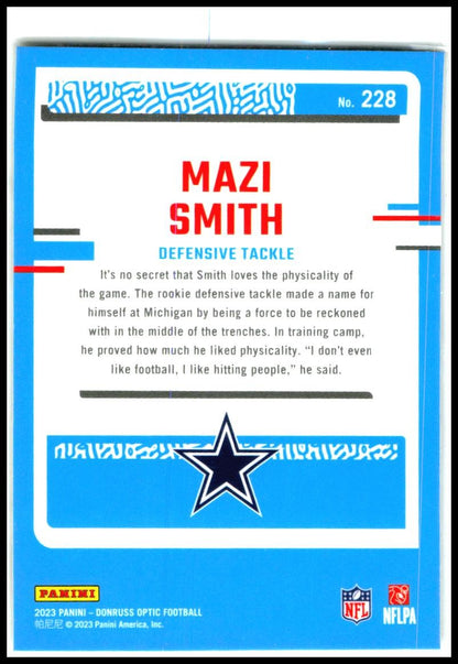 2023 Donruss Optic #228 Mazi Smith Rookie Dallas Cowboys