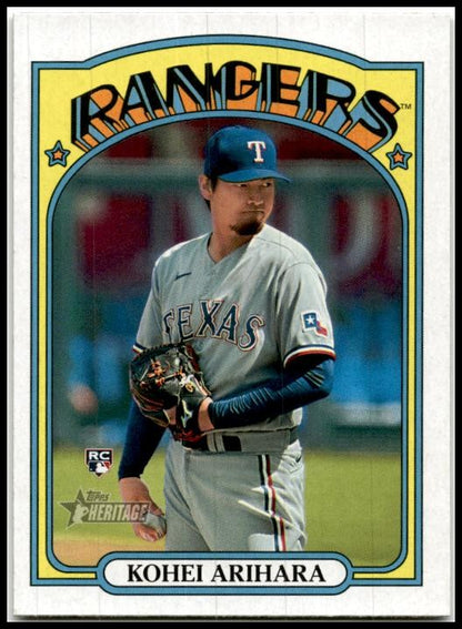 2021 Topps Heritage #609 Kohei Arihara Rookie Texas Rangers