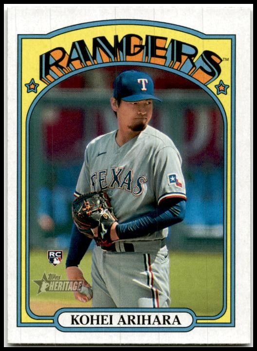 2021 Topps Heritage #609 Kohei Arihara Rookie Texas Rangers