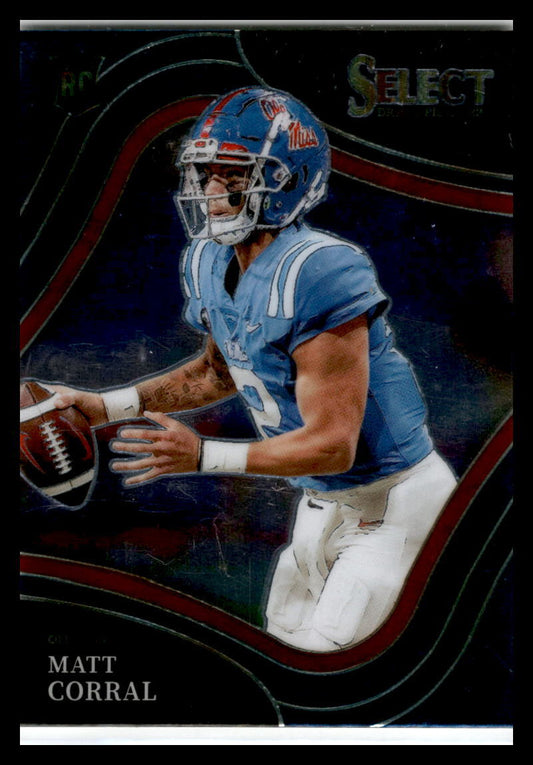2022 Panini Select Draft Picks Blue #108 Matt Corral Rookie Carolina Panthers