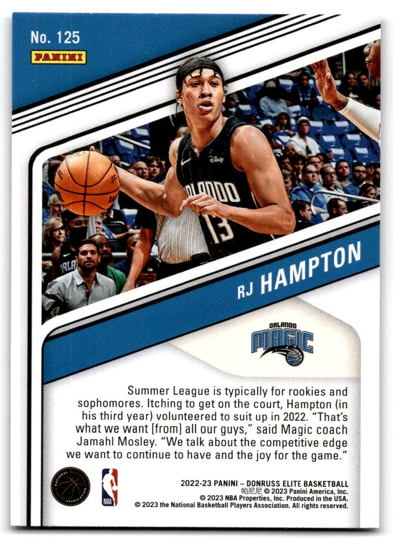 2022-23 Donruss Elite RJ Hampton Orlando Magic #125
