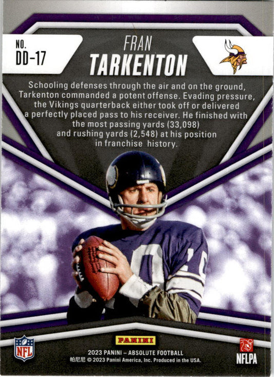 2023 Panini Absolute Draft Diamonds #DD-17 Fran Tarkenton Minnesota Vikings