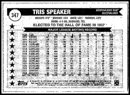 2025 Topps Heritage #347 Tris Speaker