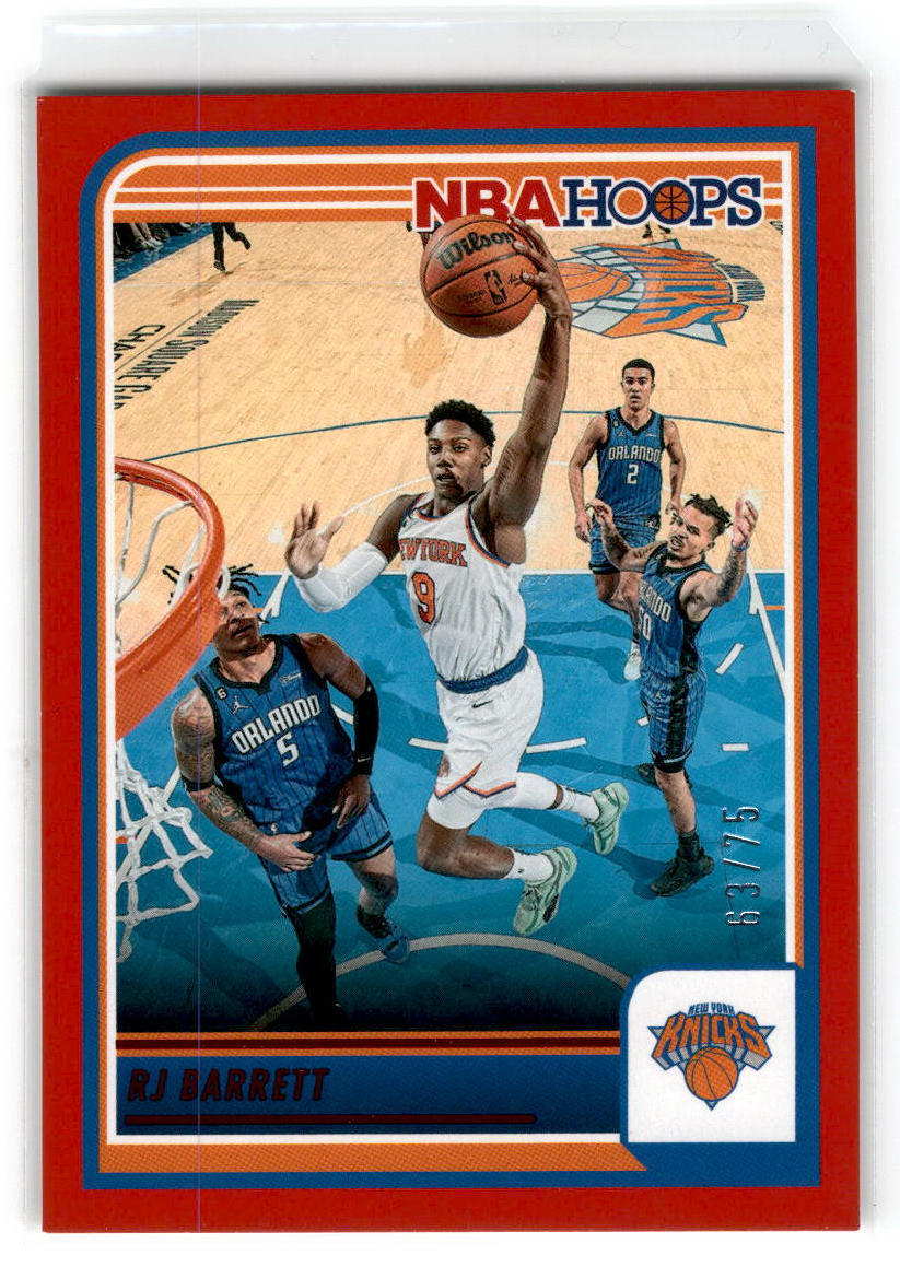 2023-24 Hoops Red #70 RJ Barrett /75 New York Knicks