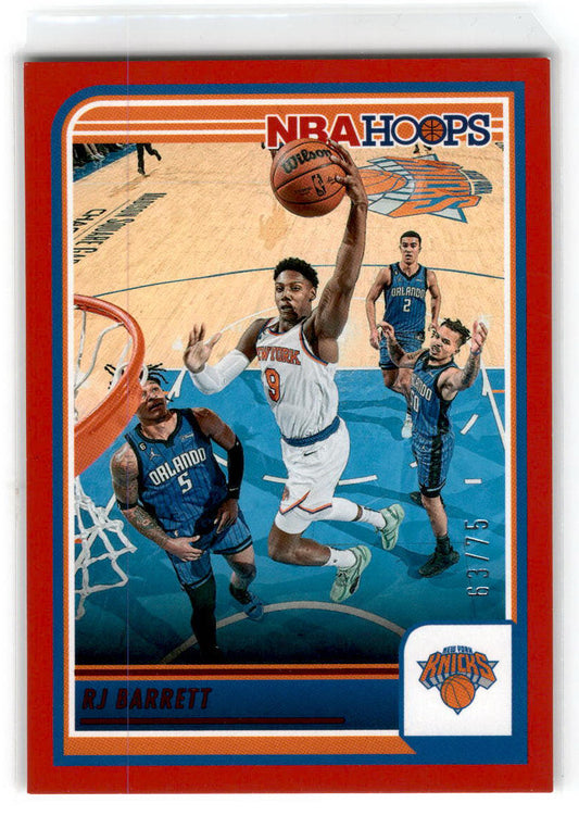 2023-24 Hoops Red #70 RJ Barrett /75 New York Knicks