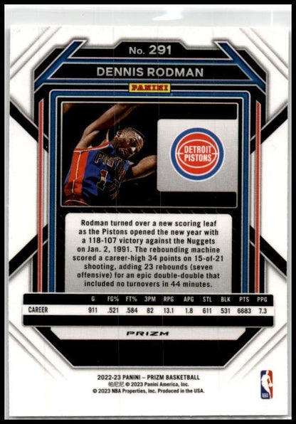 2022-23 Panini Prizm Prizms Ice #291 Dennis Rodman Detroit Pistons