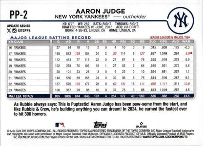 2024 Topps Update Paw Patrol Aaron Judge #PP-2 Aaron Judge New York Yankees