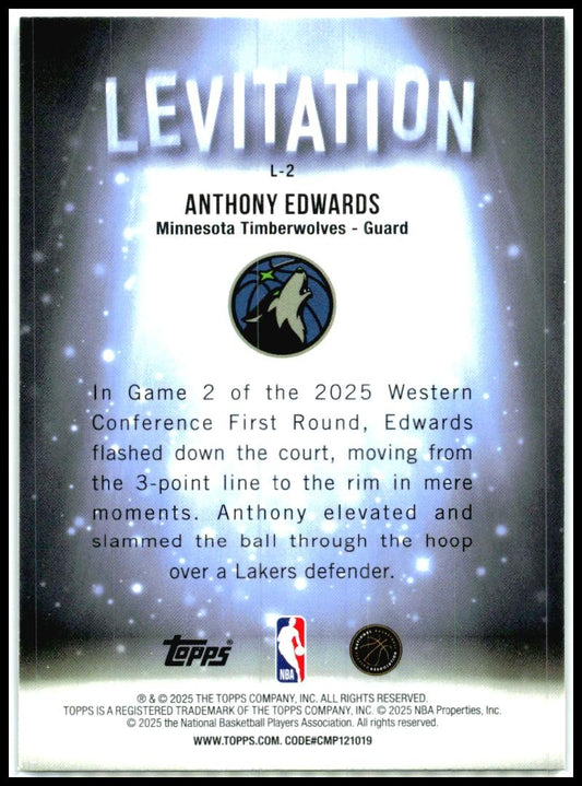 2025-26 Topps Levitation #L-2 Anthony Edwards Minnesota Timberwolves