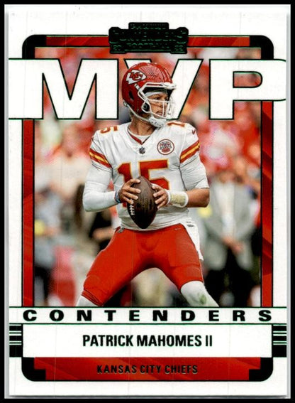2022 Panini Contenders MVP Contenders Green #MVP-PMA Patrick Mahomes II Chiefs